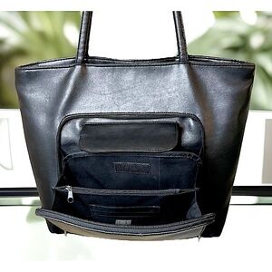 🖤JORDAN ACCESSORIES NYC🖤 FAUX LEATHER VTG OFFICE COMPARTMENT POCKETS TOTE BAG